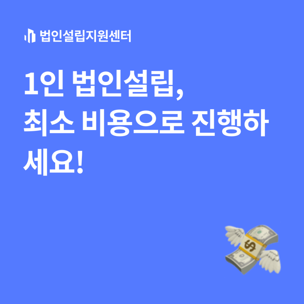 1인 법인설립, 최소 비용으로 진행하세요!