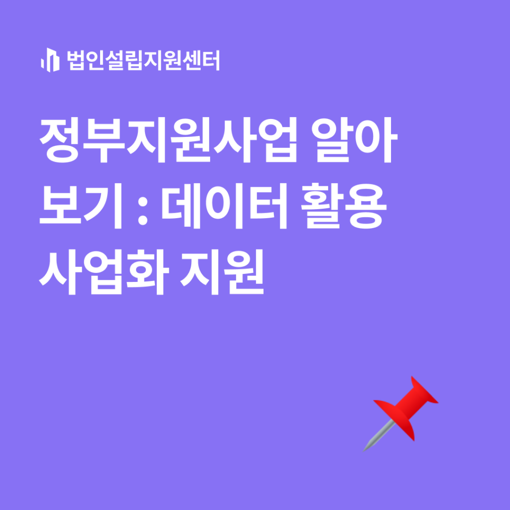 정부지원사업 : 데이터 활용 사업화 지원