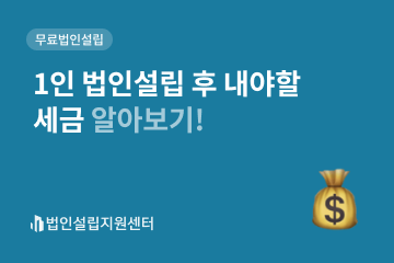 1인 법인설립 후 내야할 세금 알아보기!