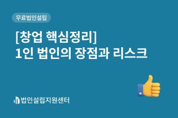 [창업 핵심정리] 1인 법인의 장점과 리스크